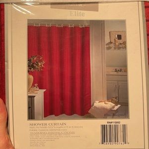 Red Unused shower curtain